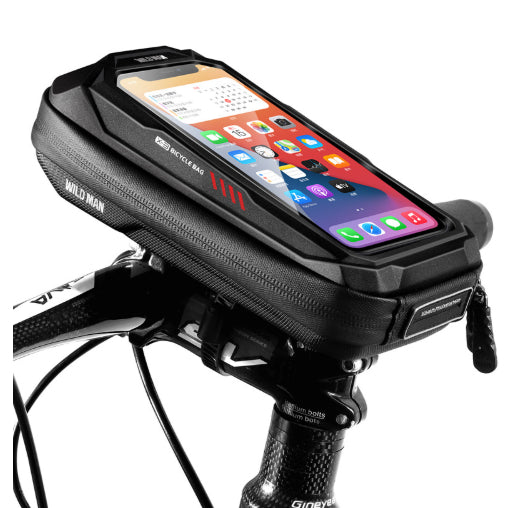 Bicycle Touchscreen Front Frame Bag Phone Case With Double Zippers Cycling Bike Accessories Bike Bag Bike Phone Bag Bike Pouch Bicycle Front Frame Bag Waterproof Top Tube Handlebar Bag Bike Phone Mount Bag Cycling Storage Bag