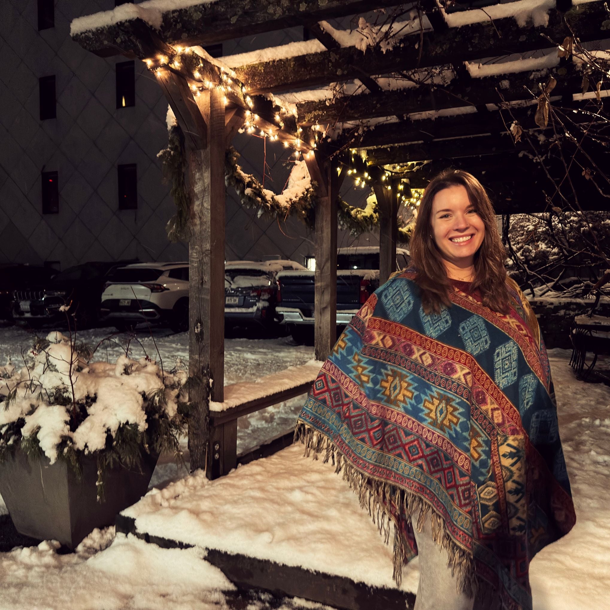 Nanda Hooded Poncho