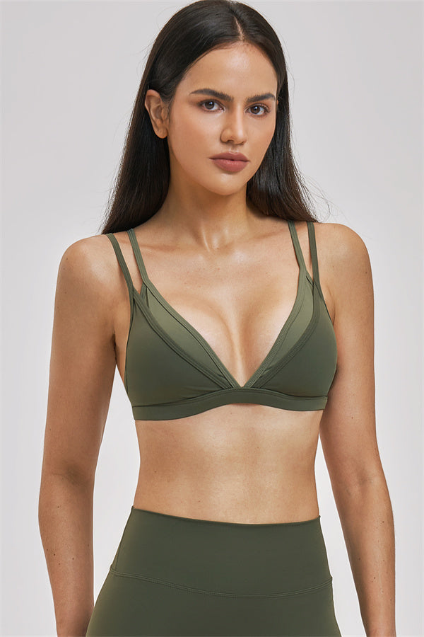 The Seraphine Layered V Sports Bra Leggings 2-Piece Set