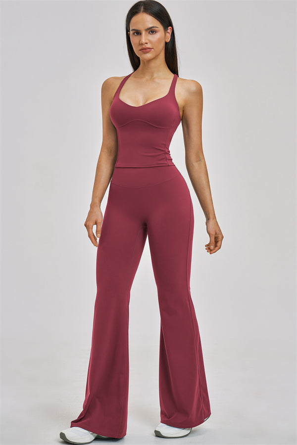 The Zenith Crop Top Flared Leggings 2-Piece Set
