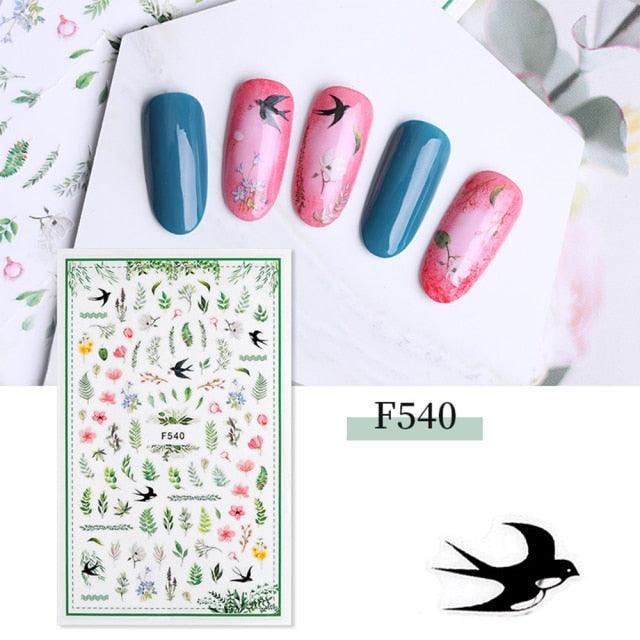 5D Embossed Nail Sticker Colorful Flower With Textured Water Slider Water Decal Nail Art Self Adhesive DIY Decal Sticker Tips Decoration Adhesive Abstract Face Curve Graffiti Nail Design for Acrylic Nail Supplies Designer Nail Decorations for Women Girls