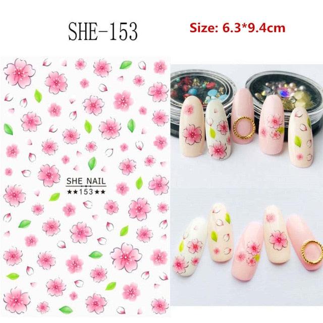 5D Embossed Nail Sticker Colorful Flower With Textured Water Slider Water Decal Nail Art Self Adhesive DIY Decal Sticker Tips Decoration Adhesive Abstract Face Curve Graffiti Nail Design for Acrylic Nail Supplies Designer Nail Decorations for Women Girls