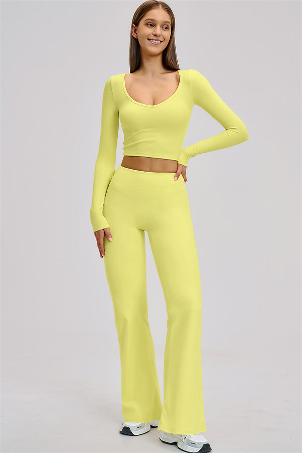 The Stride Long Sleeve T-shirt Flared Leggings 2-Piece Set