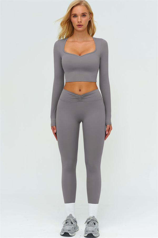 The Lushness Long Sleeve Crop top Leggings 2-Piece Set