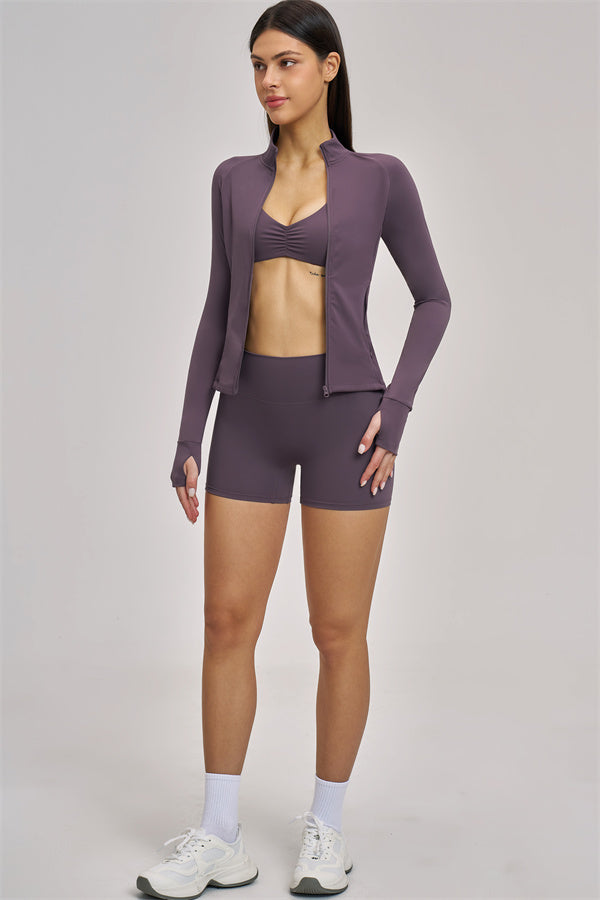 The Swoon Jacket Sports Bra Shorts 3-Piece Set