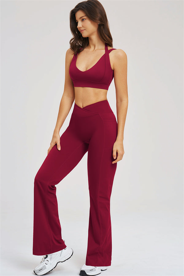 The Sizzle Sports Bra Flared Leggings 2-Piece Set
