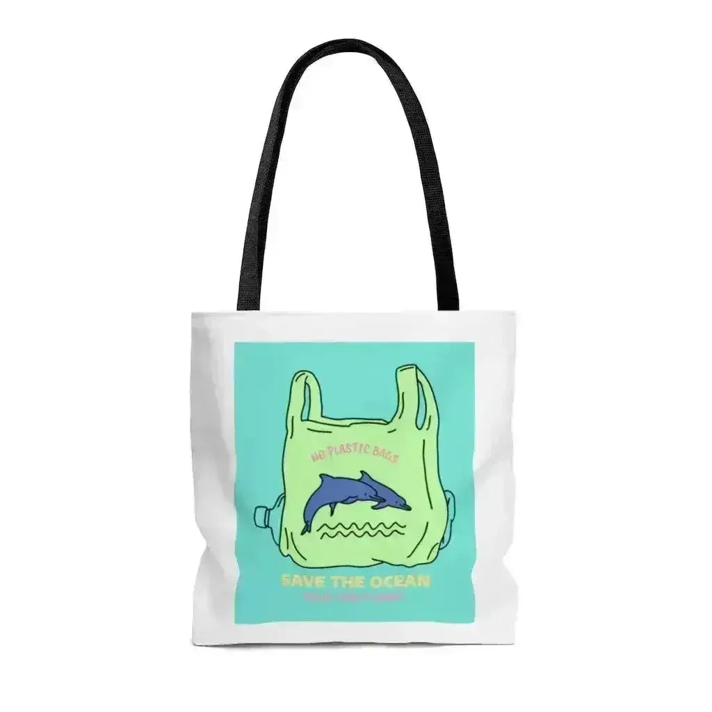 Dolphin Tote Bag - Eco-Friendly Polyester Shopper 16"