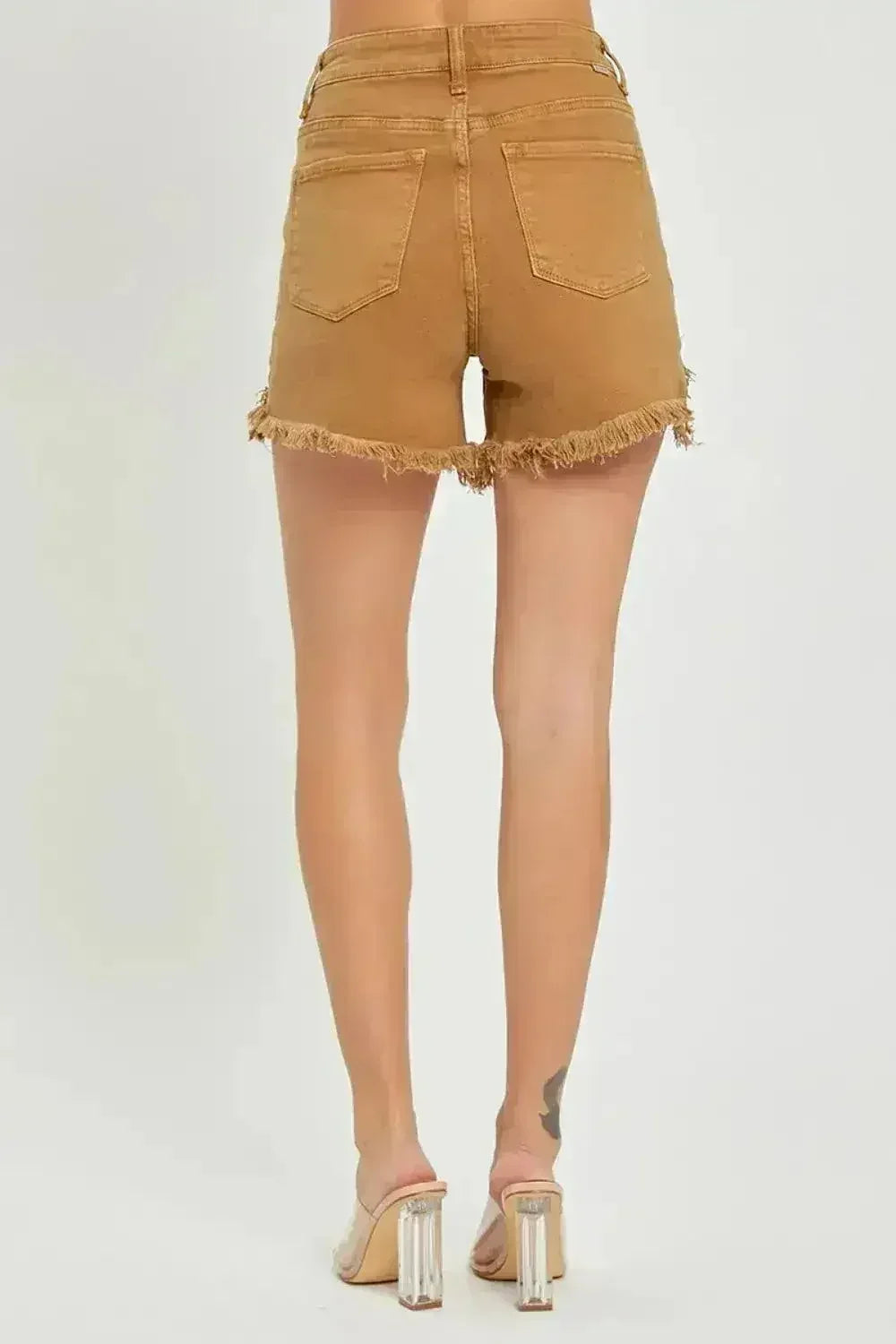 High Waist Frayed Hem Denim Shorts for Women | Femstylo