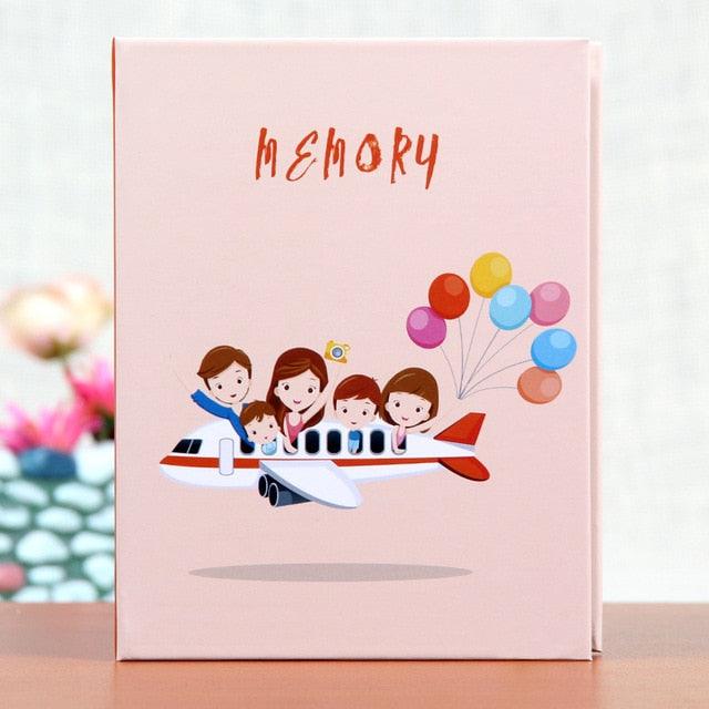 5inch 13.5*9.5cm Photo Album Cartoon Cute Picture Storage Frame 100 Sheets Interleaf Type Memo Scrapbook Paper Baby Family Scrapbook Albums  Creative Children Memory DIY Book Gift