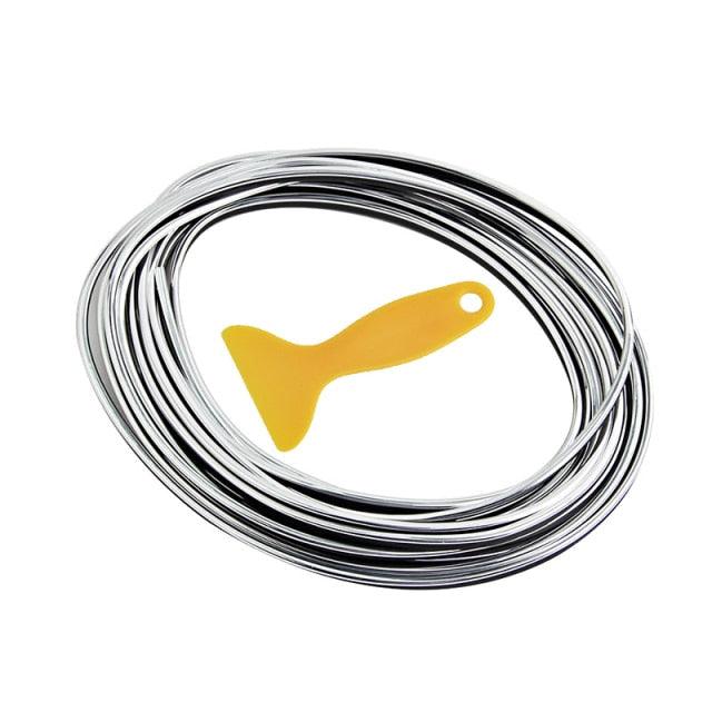 5M Car Dashboard Door Edge Insert Trim Styling Interior Decorative Moulding Universal Auto Accessories Insert Strip With Scraper Universal Car Gap Fillers Automobile Moulding Line Decorative Accessories Automobile Motor Exterior Decoration Moulding Trim