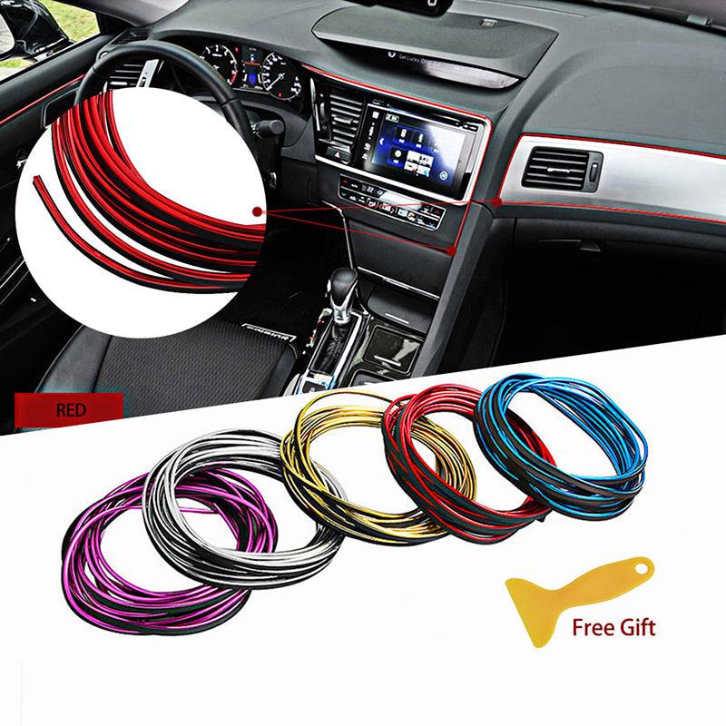 5M Car Dashboard Door Edge Insert Trim Styling Interior Decorative Moulding Universal Auto Accessories Insert Strip With Scraper Universal Car Gap Fillers Automobile Moulding Line Decorative Accessories Automobile Motor Exterior Decoration Moulding Trim