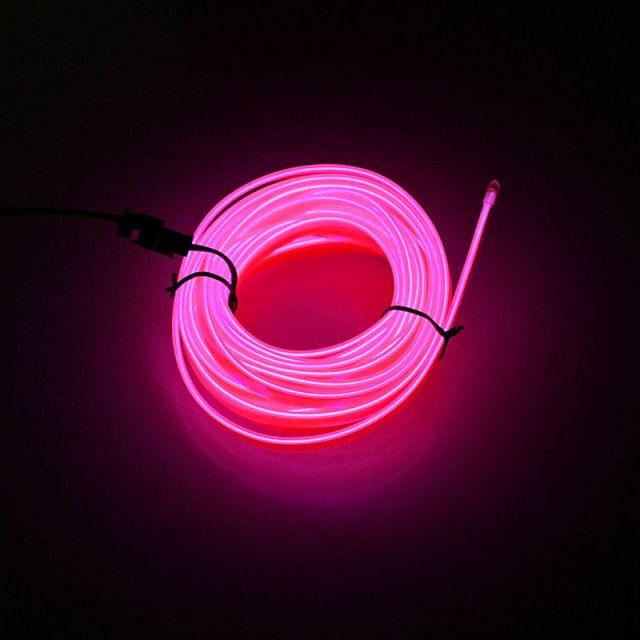 5m Car Interior Accessories Atmosphere Lamp EL Cold Light Line With USB Meters Car Interior Lighting Auto LED Strip Decorative Dashboard Console Wire Rope Auto Atmosphere Decorative Lamp Flexible Neon Light Auto LED Ambient Lights Multicolor Ambient Light