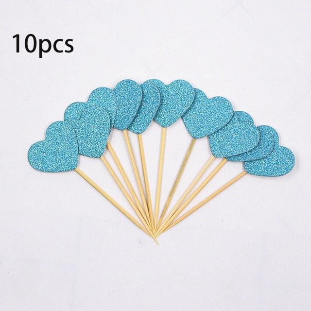 5PCs Love Happy Birthday Cake Toppers Heart Stars And Crown Stars In Various Shapes And Colors Acrylic Cake Topper Happy Birthday Cake Topper Cake Decoration Crown Stars Cupcake Topper Flags For Wedding Kids Birthday Party Supplies Cake Decoration