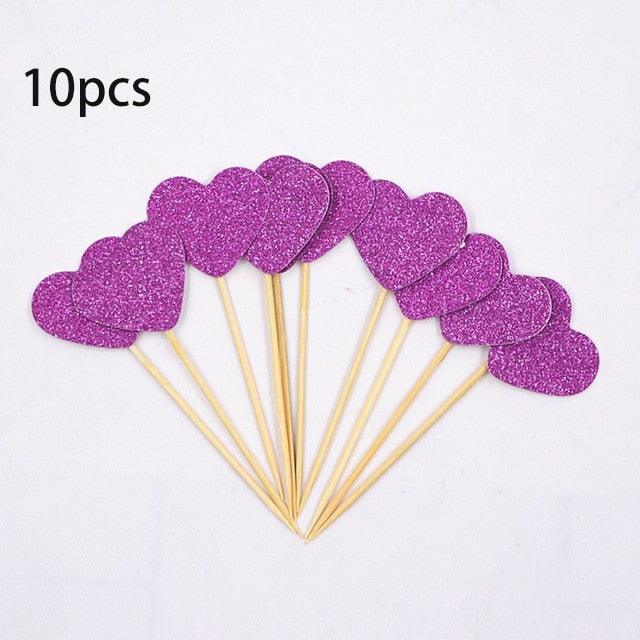 5PCs Love Happy Birthday Cake Toppers Heart Stars And Crown Stars In Various Shapes And Colors Acrylic Cake Topper Happy Birthday Cake Topper Cake Decoration Crown Stars Cupcake Topper Flags For Wedding Kids Birthday Party Supplies Cake Decoration