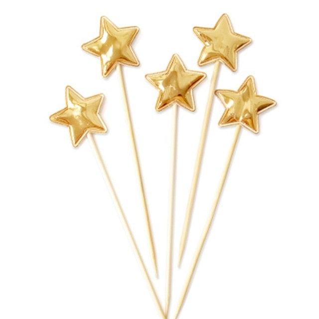 5PCs Love Happy Birthday Cake Toppers Heart Stars And Crown Stars In Various Shapes And Colors Acrylic Cake Topper Happy Birthday Cake Topper Cake Decoration Crown Stars Cupcake Topper Flags For Wedding Kids Birthday Party Supplies Cake Decoration