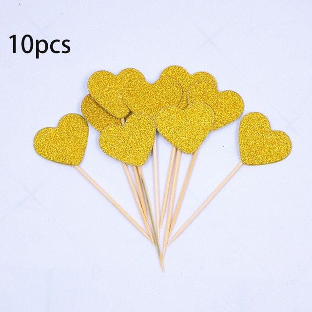5PCs Love Happy Birthday Cake Toppers Heart Stars And Crown Stars In Various Shapes And Colors Acrylic Cake Topper Happy Birthday Cake Topper Cake Decoration Crown Stars Cupcake Topper Flags For Wedding Kids Birthday Party Supplies Cake Decoration