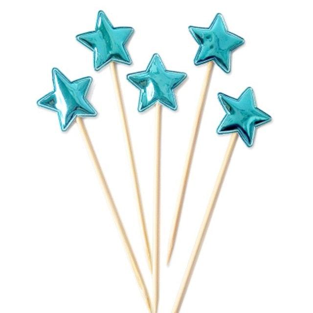 5PCs Love Happy Birthday Cake Toppers Heart Stars And Crown Stars In Various Shapes And Colors Acrylic Cake Topper Happy Birthday Cake Topper Cake Decoration Crown Stars Cupcake Topper Flags For Wedding Kids Birthday Party Supplies Cake Decoration