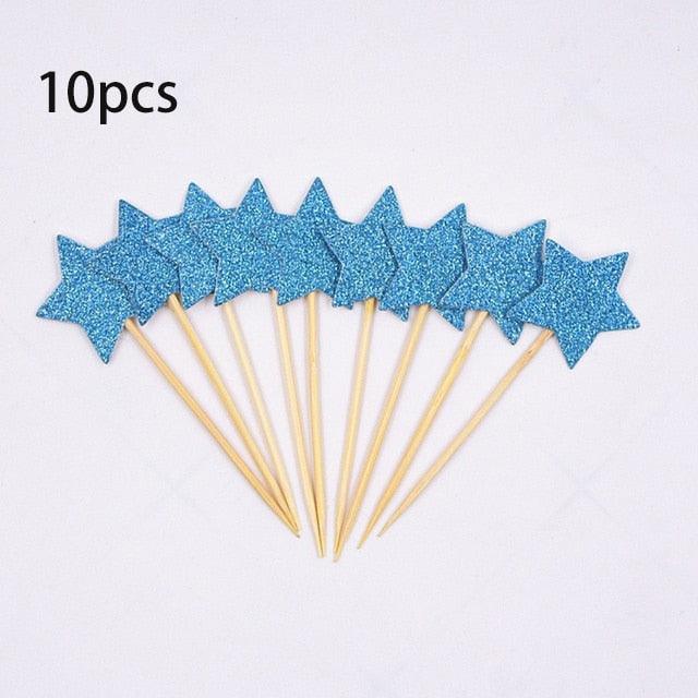 5PCs Love Happy Birthday Cake Toppers Heart Stars And Crown Stars In Various Shapes And Colors Acrylic Cake Topper Happy Birthday Cake Topper Cake Decoration Crown Stars Cupcake Topper Flags For Wedding Kids Birthday Party Supplies Cake Decoration