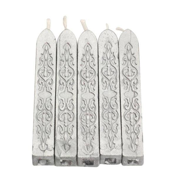 5pcs/set Wax Stick Vintage Engraving Design Colorful Candle Sealing Wax Sticks Seal Wax Sticks With Wicks Multi-Color Seal Wax for Wax Seal Stamp Square Style Sealing Wax With Wick Creative Fire Paint Sealing Wax