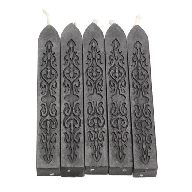 5pcs/set Wax Stick Vintage Engraving Design Colorful Candle Sealing Wax Sticks Seal Wax Sticks With Wicks Multi-Color Seal Wax for Wax Seal Stamp Square Style Sealing Wax With Wick Creative Fire Paint Sealing Wax