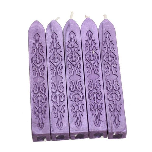 5pcs/set Wax Stick Vintage Engraving Design Colorful Candle Sealing Wax Sticks Seal Wax Sticks With Wicks Multi-Color Seal Wax for Wax Seal Stamp Square Style Sealing Wax With Wick Creative Fire Paint Sealing Wax