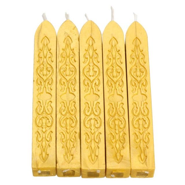 5pcs/set Wax Stick Vintage Engraving Design Colorful Candle Sealing Wax Sticks Seal Wax Sticks With Wicks Multi-Color Seal Wax for Wax Seal Stamp Square Style Sealing Wax With Wick Creative Fire Paint Sealing Wax