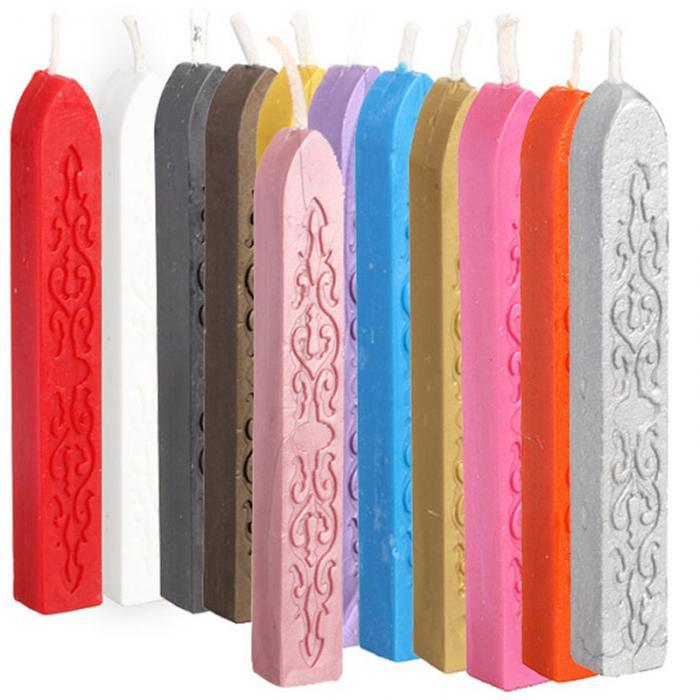 5pcs/set Wax Stick Vintage Engraving Design Colorful Candle Sealing Wax Sticks Seal Wax Sticks With Wicks Multi-Color Seal Wax for Wax Seal Stamp Square Style Sealing Wax With Wick Creative Fire Paint Sealing Wax
