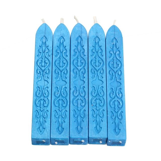 5pcs/set Wax Stick Vintage Engraving Design Colorful Candle Sealing Wax Sticks Seal Wax Sticks With Wicks Multi-Color Seal Wax for Wax Seal Stamp Square Style Sealing Wax With Wick Creative Fire Paint Sealing Wax