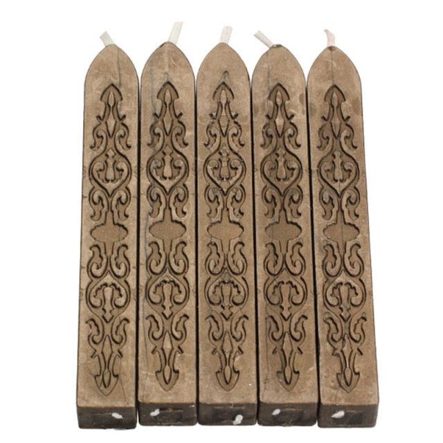 5pcs/set Wax Stick Vintage Engraving Design Colorful Candle Sealing Wax Sticks Seal Wax Sticks With Wicks Multi-Color Seal Wax for Wax Seal Stamp Square Style Sealing Wax With Wick Creative Fire Paint Sealing Wax
