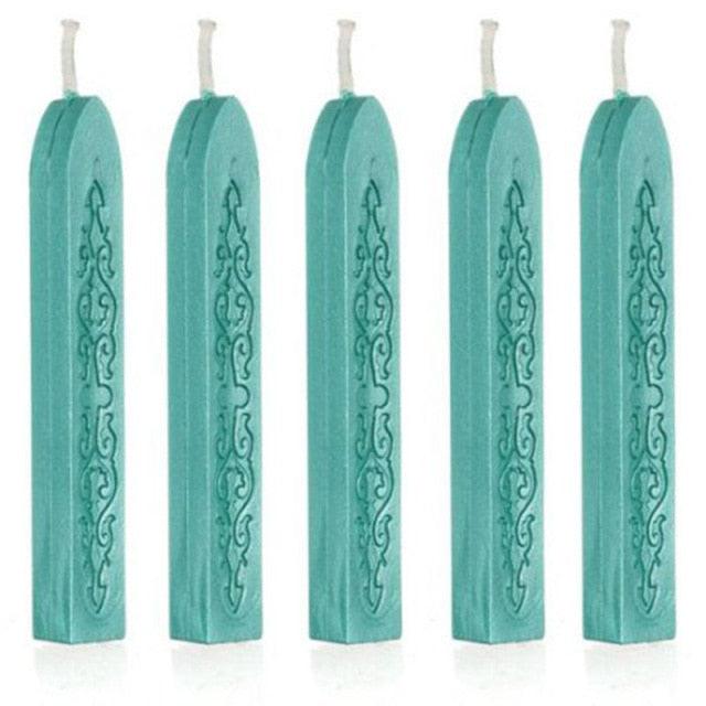 5pcs/set Wax Stick Vintage Engraving Design Colorful Candle Sealing Wax Sticks Seal Wax Sticks With Wicks Multi-Color Seal Wax for Wax Seal Stamp Square Style Sealing Wax With Wick Creative Fire Paint Sealing Wax
