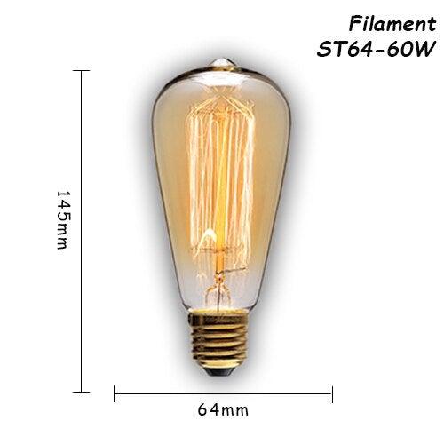 6 pcs/lot Edison Light Bulb Vintage Lamp For Home Bedroom Living Room Decor Vintage Bulbs Antique Style Incandescent Light Bulbs For Chandeliers Wall