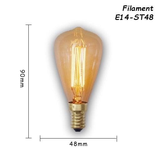 6 pcs/lot Edison Light Bulb Vintage Lamp For Home Bedroom Living Room Decor Vintage Bulbs Antique Style Incandescent Light Bulbs For Chandeliers Wall