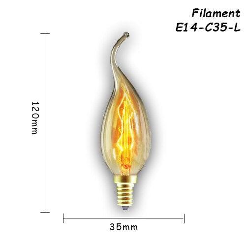 6 pcs/lot Edison Light Bulb Vintage Lamp For Home Bedroom Living Room Decor Vintage Bulbs Antique Style Incandescent Light Bulbs For Chandeliers Wall