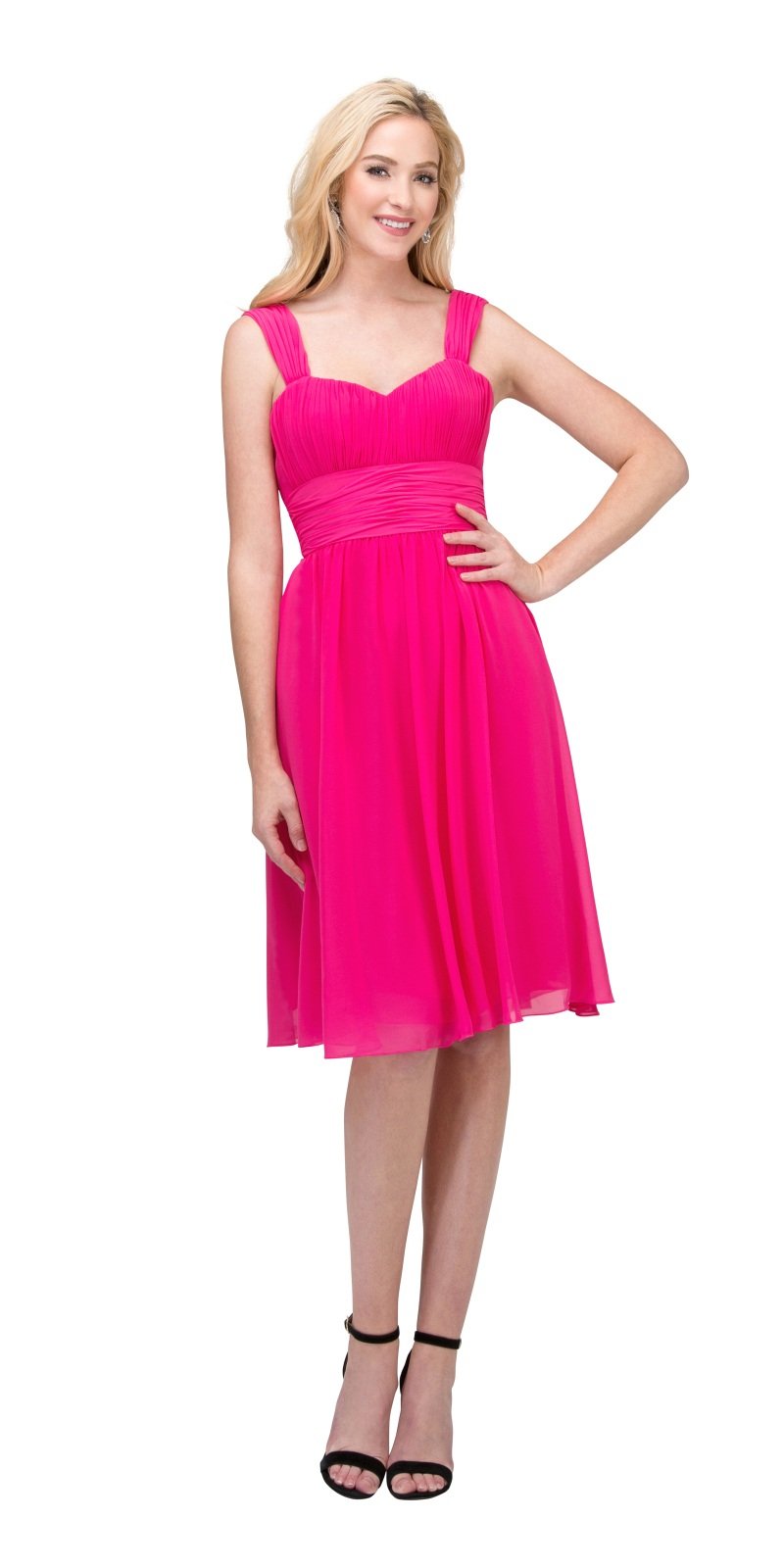 CLEARANCE - Lilac Short Wedding-Guest Dress Ruched-Bodice (Size Medium)