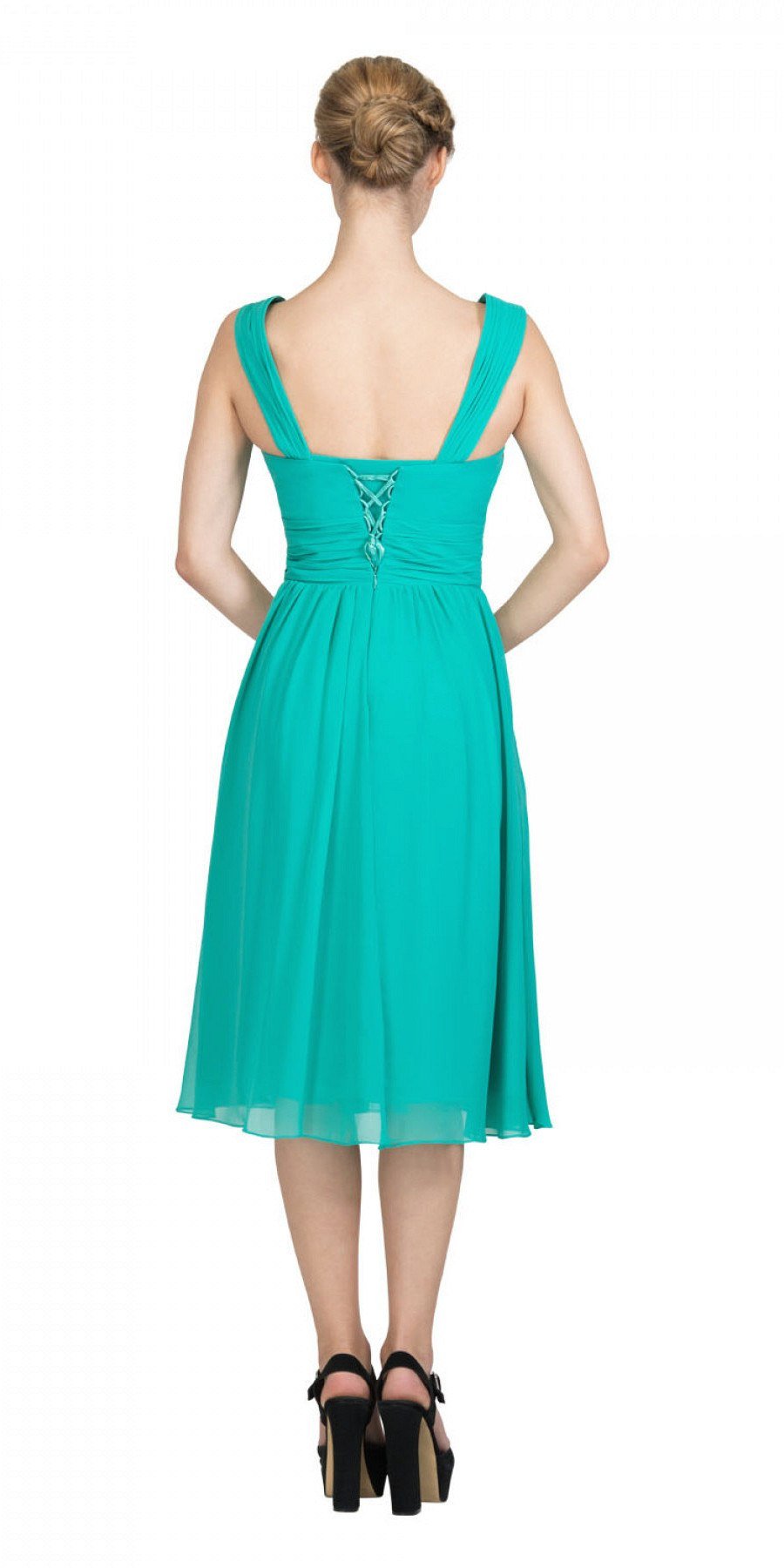CLEARANCE - Lilac Short Wedding-Guest Dress Ruched-Bodice (Size Medium)