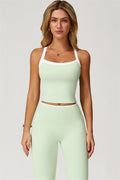 The Quest Cross Back Crop Top Flared Leggings 2-Piece Set
