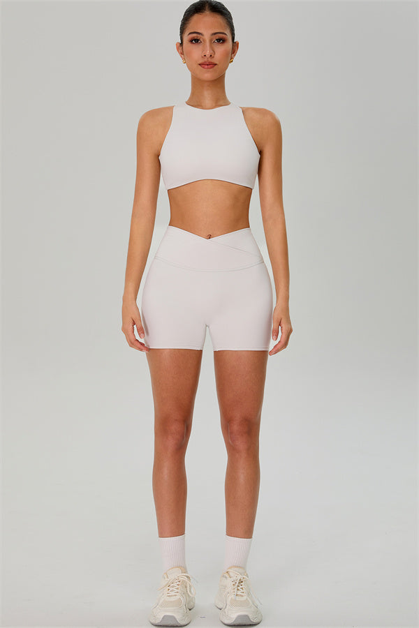 The Jewel Crop Top Crossover Shorts 2-Piece Set