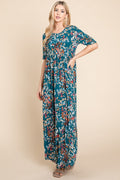Printed Shirred Maxi Dress For Women – Flattering Shirred Maxi Dress, Comfortable Printed Maxi Dress, Chic Floral Dress, Stylish Shirred Dress, Elegant Maxi Dress, Versatile Printed Dress, Comfortable Fashion