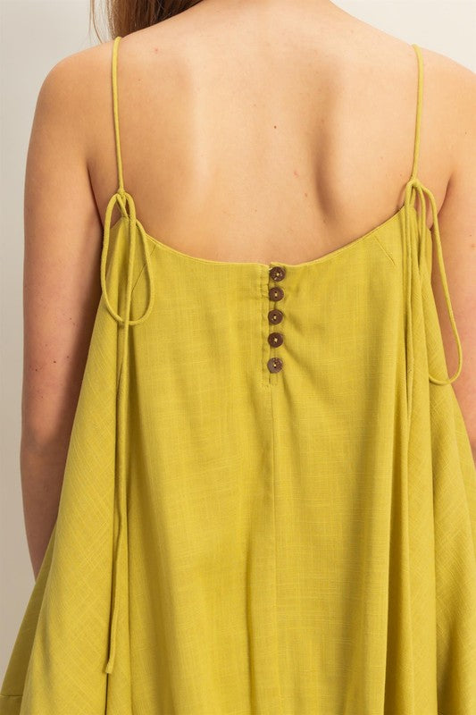 New Summer A-Line Flowy Mini Cami Dress with Pockets For Women –Casual & Chic Spaghetti Strap Dress with Functional Pockets for a Relaxed Summer Look