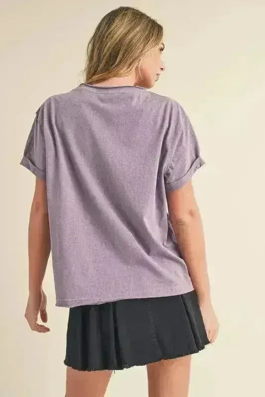 Exposed Seam T-Shirt - Edgy Cotton Blend T Shirt | Femstylo