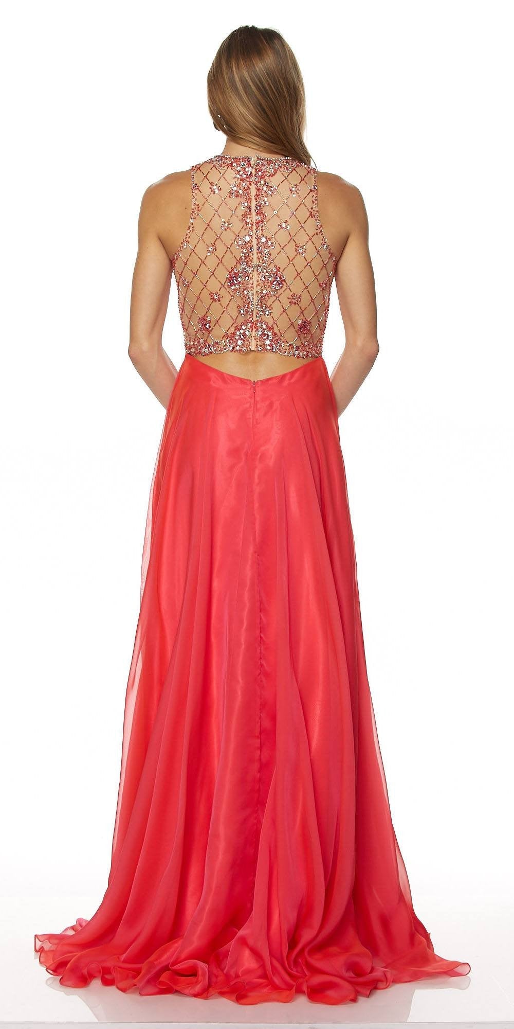 Juliet 637 Sleeveless A-Line Rhinestone Embellished Gown