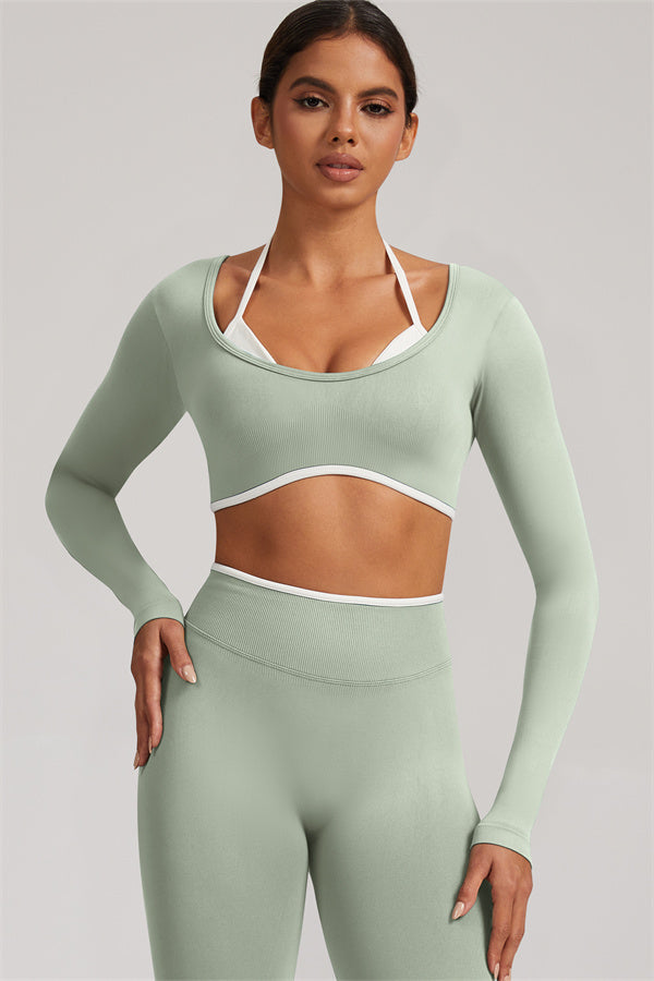 The Elevate New Long Sleeve Crop top Leggings 2-Piece Set