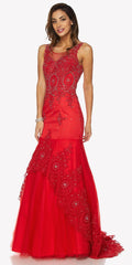 Juliet 654 Mermaid Gown Lace Up Back Embroidered