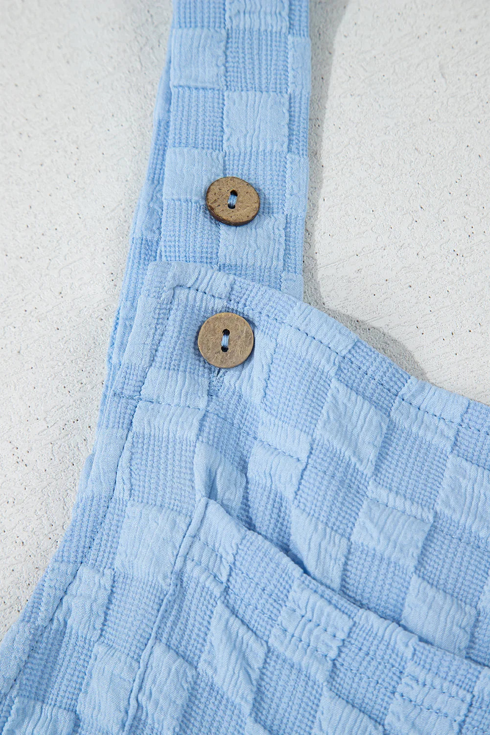 Beige Checkered Pocket High Waist Wide Leg Overall