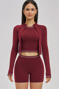The Unbound Jacket Crop Top Shorts 3-Piece Set