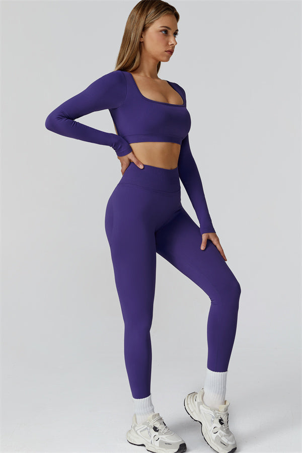 The Reign Long Sleeve Crop Top Leggings 2-Piece Set