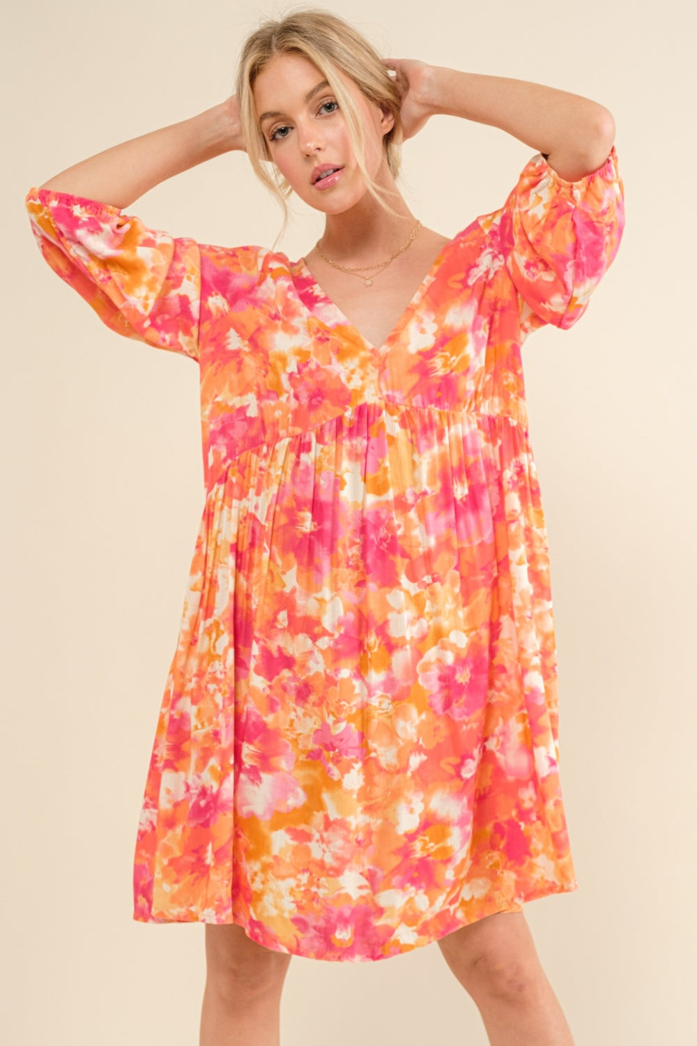 Full Size Printed Tie Back Long Sleeve Summer Dress For Women – Stylish Printed Dress, Chic Tie Back Long Sleeve Dress, Elegant Long Sleeve Dress, Fashionable Printed Dress, Versatile Long Sleeve Dress, Sophisticated Tie-Back Dress