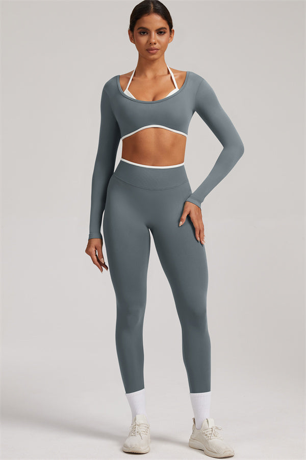 The Elevate Long Sleeve Crop top Leggings 2-Piece Set