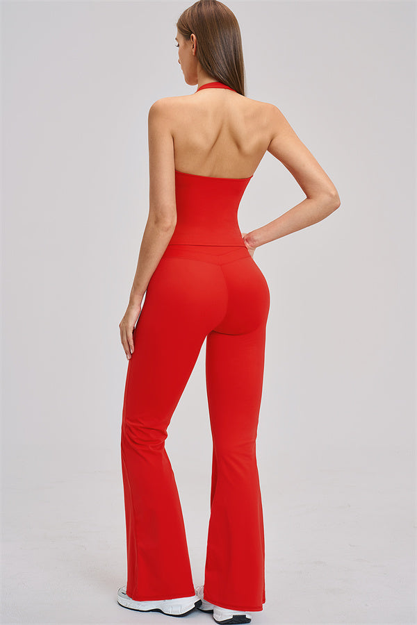 The Stride Crop Top Flared Leggings 2-Piece Set