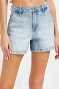 High Rise Denim Shorts | Stretch Cotton Blend | Sizes S-3XL
